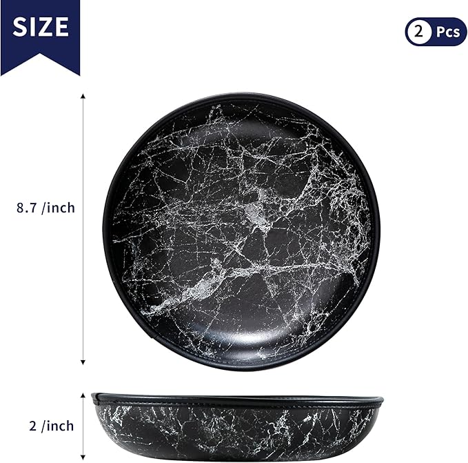 2025 Improved Design Round Marbled Leather Valet Tray Organizer Set of 2, Hard Leather Catchall Tray for Watches, Keys, Wallets, Jewelry & Candys on Desk, Bedside, Nightstand(Round Hard)