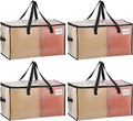 VENO 4 Pack Moving Bags, Comforter and Blanket Storage Bags for Closet, Moving Boxes, Boxes with Lids Alternative, College Dorm Packing Supplies, Foldable Heavy-Duty Tote with Window (Clear, 4 Pack)