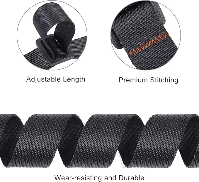 Buckle Straps with Clips, Adjustable Nylon Straps with Buckle, Packing Strap, Black 4 Pack (7’x1)