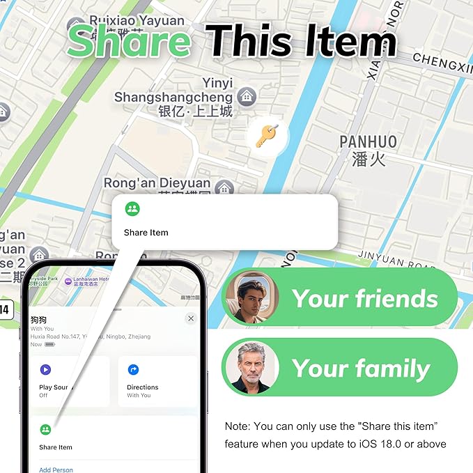 Premium Tracker Tag - Smart Bluetooth Tracker, Works with Apple Find My APP (iOS Only, Not for Android), Smart Tag Keys Finder & Item Locator for Keys, Luggage, Pets & Wallet (2 Pack Black)