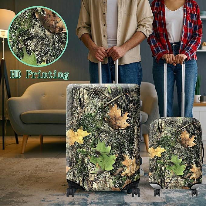 Luggage Cover Plus - Camo Tree Travel Suitcase Cover for 29-30 inch Luggage (XL) with Concealed Zipper, Washable Elastic Cloth, Dustproof, Anti-Scratch