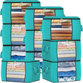 Fab totes 24 Gallons Clothes Storage, Foldable Thick Fabric Blanket Storage Bags, Containers for Organizing Bedroom, Closet, Clothing, Comforter, Organization with Handle (10 Pack,Green)