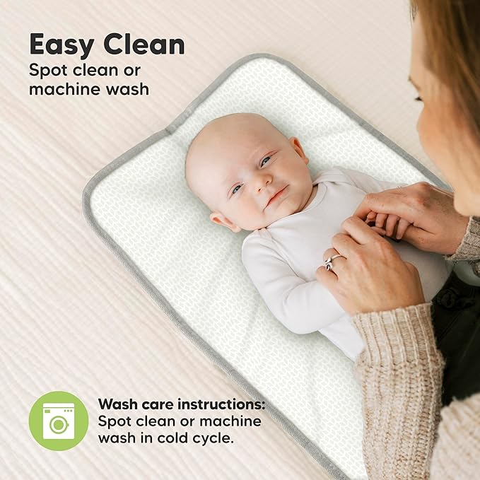 KeaBabies Portable Diaper Changing Pad, Easy Wipe Clean - Foldable Waterproof Baby Changing Mat for Diaper Bag, Compact, Lightweight, 25x13 Baby Changer Travel Essential, Machine Washable (Prism)