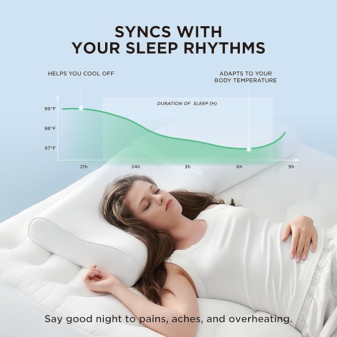 Bedsure Cervical Neck Support Pillow for Sleeping, Ergonomic Odorless Memory Foam Cervical Contour Orthopedic Pillow for Neck Pain Relief, for Side, Back, Stomach Sleeper