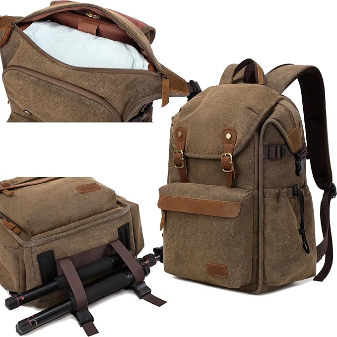 Camera backpack ; Professional UAV Camera bag ;Backpack Large Capacity Photography Canvas backpack camera bag（grey）