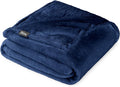Bare Home Fleece Blanket - Full/Queen - Ultra-Soft Lightweight for Bed, Sofa, and Couch - Luxury Microplush - Cozy Warm Blanket (Full/Queen, Dark Blue)