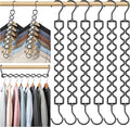 6 Pack Space Saving Hangers for Clothes, Heavy Duty 30Lbs Capacity Magic Clothes Space Saver Sturdy Metal Hanger Organizer with 360° Swivel Hook, Closet Organizers Storage Dorm Essentials Black