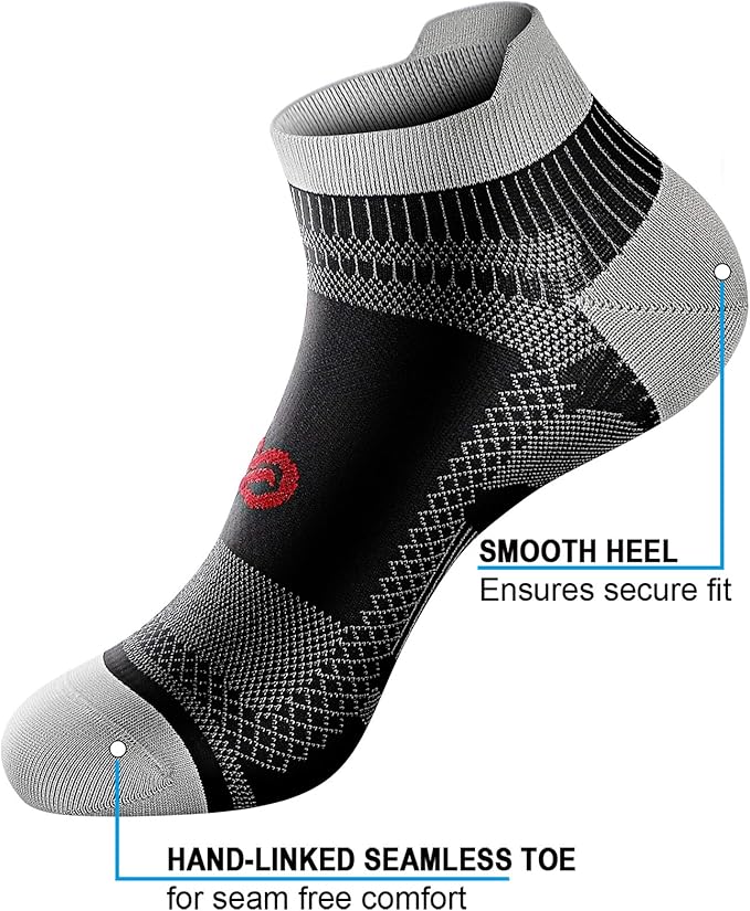 PAPLUS Ankle Compression Sock for Men and Women 2/4/6 Pairs, Low Cut Compression Running Sock with Ankle Support
