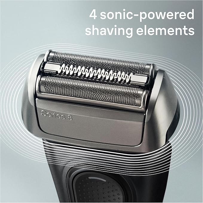 Braun Series 8 8560cc Electric Razor for Men, 4+1 Shaving Elements & Precision Long Hair Trimmer, 5in1 SmartCare Center, Close & Gentle Even on Dense Beards, Wet & Dry Electric Razor, 60min Runtime