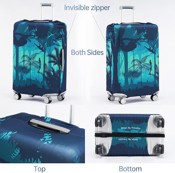 Travelkin Luggage Cover Washable Suitcase Cover Suitcase Protector Anti-scratch Suitcase cover Fits 18-32 Inch Luggage(L for 26-28 Inch Luggage)