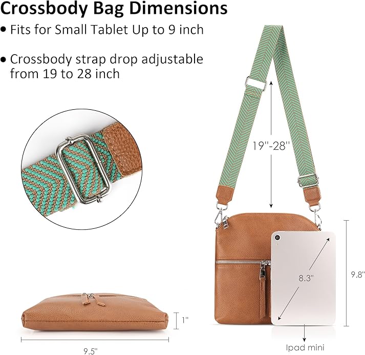 befen Genuine Leather Small Crossbody Purses for Women Travel Cross Body Bags Lightweight with Adjustable Shoulder Strap