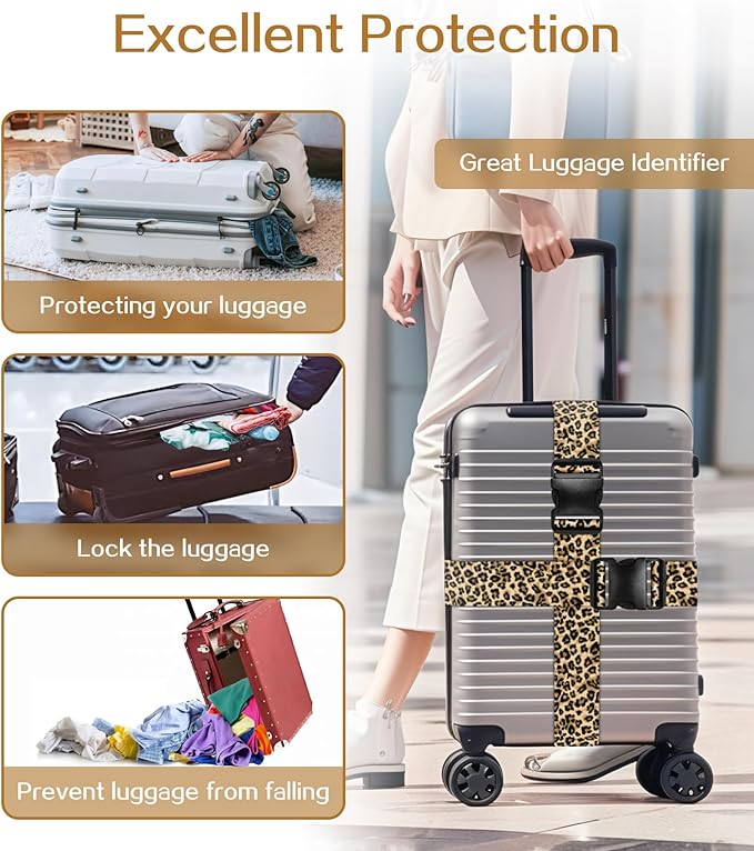 Luggage Straps for Suitcases Travel Belt Luggage Band Heavy Duty Traveling Luggage Identifier Cute Women Girls Unique Accesory,