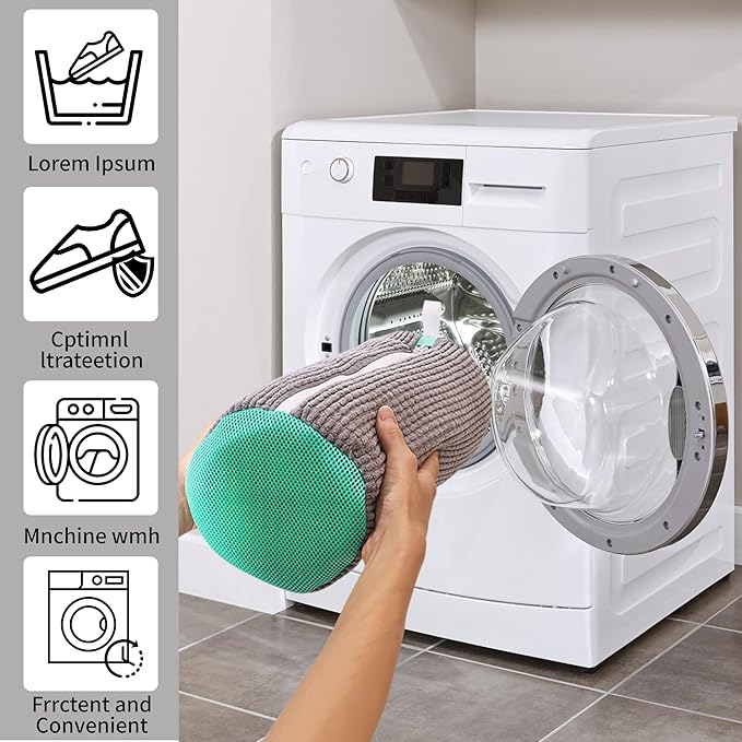Shoe Washing Bag for Washing Machine, Laundry Shoe Bag for Washer and Dryer, Reusable Shoe Bag, Sneaker Washing Machine Bag (Grey 2pcs)