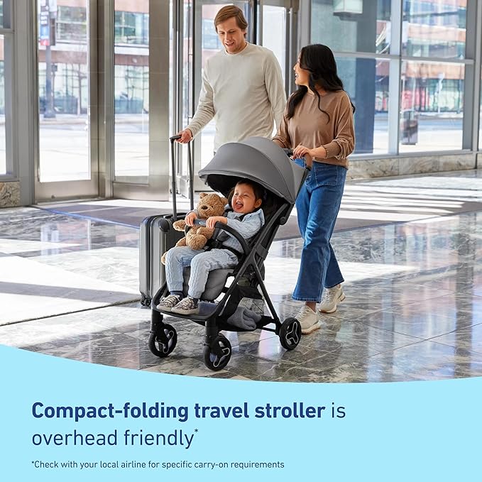 Graco Ready2Jet Compact Stroller – Overhead Friendly Compact Travel Stroller with Automatic Fold, Splatter Art
