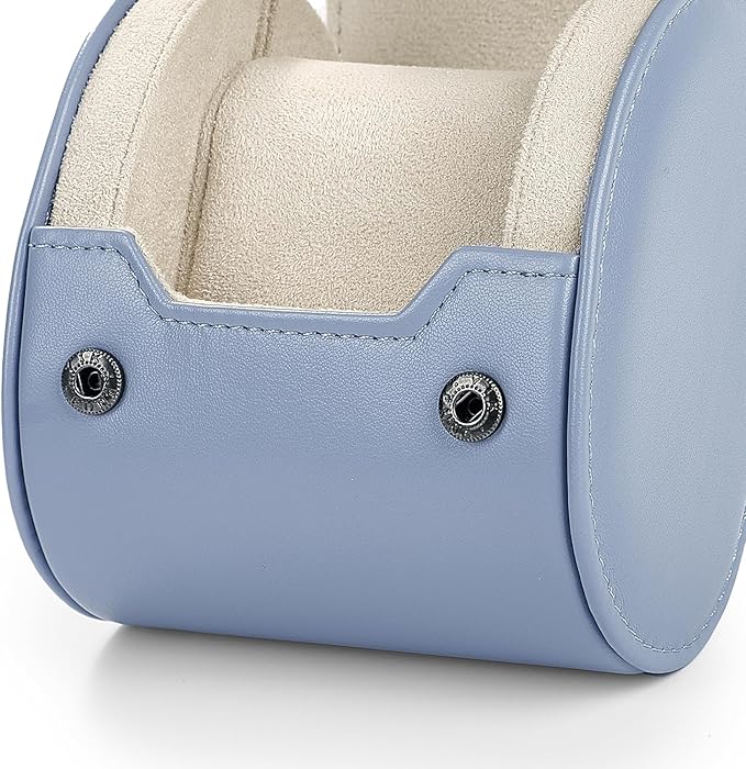 Oirlv Luxury Leather Watch Storage Case Watch Box for Mens Jewelry Organizer Case Jewelry Gift Box for Birthday Fathers Day Anniversary(1 slot, Sky Blue)