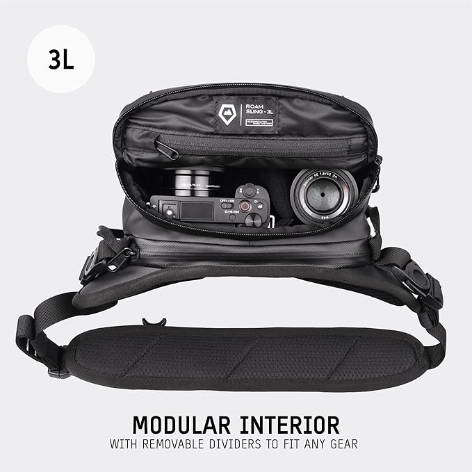 WANDRD ROGUE V1 3L Sling: Compact Camera Sling and Crossbody Bag with Fast Access, 3-Way Carry– Lightweight Everyday Bag Great for Travel, Photography, and Daily Use (Black)