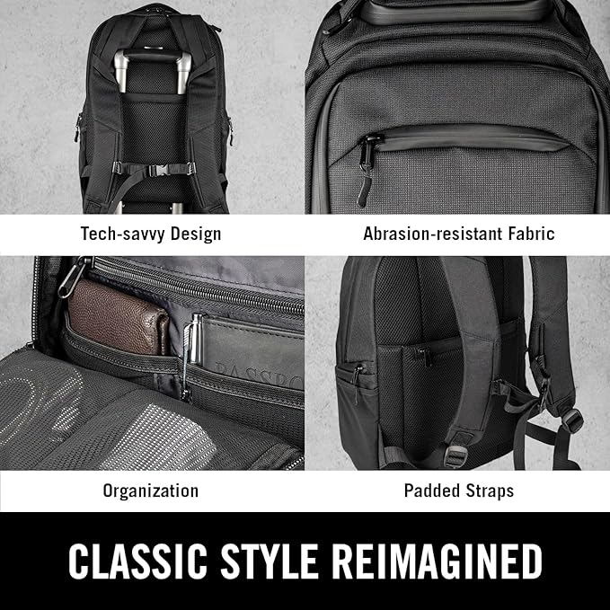 Kenneth Cole REACTION Abrasion-Resistant Parker Laptop Backpack, Black