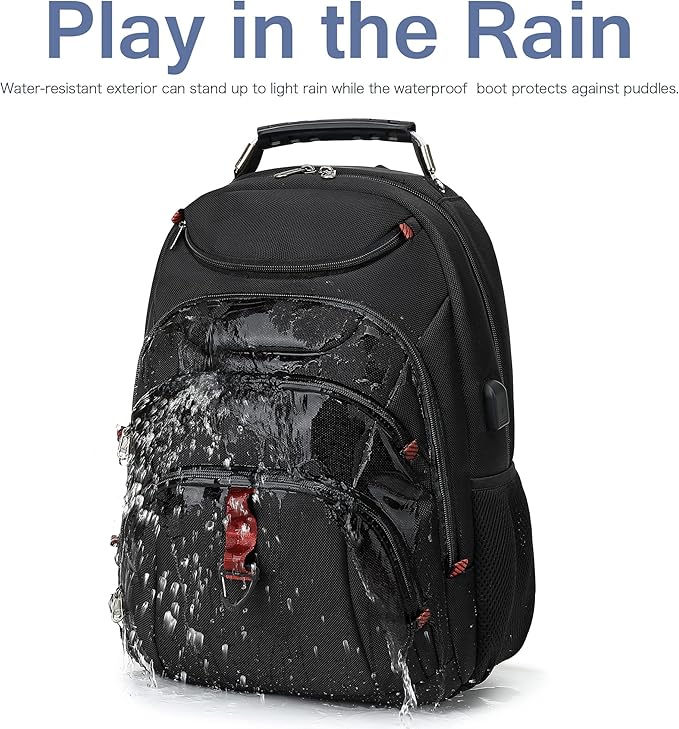 Boniyee Travel Backpack 17.3 Inch, Business Anti-Theft Laptop Bag with USB Charging Port, Waterproof