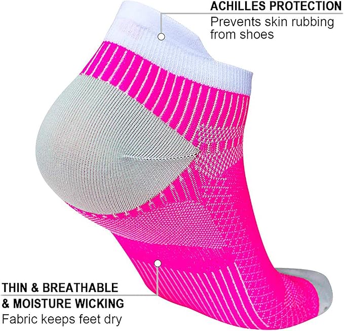 PAPLUS Ankle Compression Sock for Men and Women 2/4/6 Pairs, Low Cut Compression Running Sock with Ankle Support