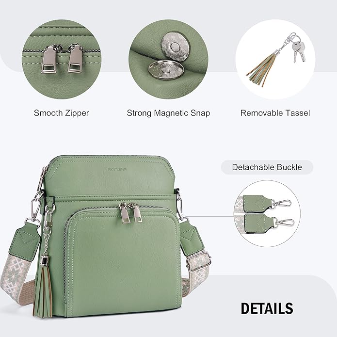 Crossbody Purse for Women,Lightweight Medium Crossbody Bag Soft Leather Women's Shoulder Handbags with Tassel