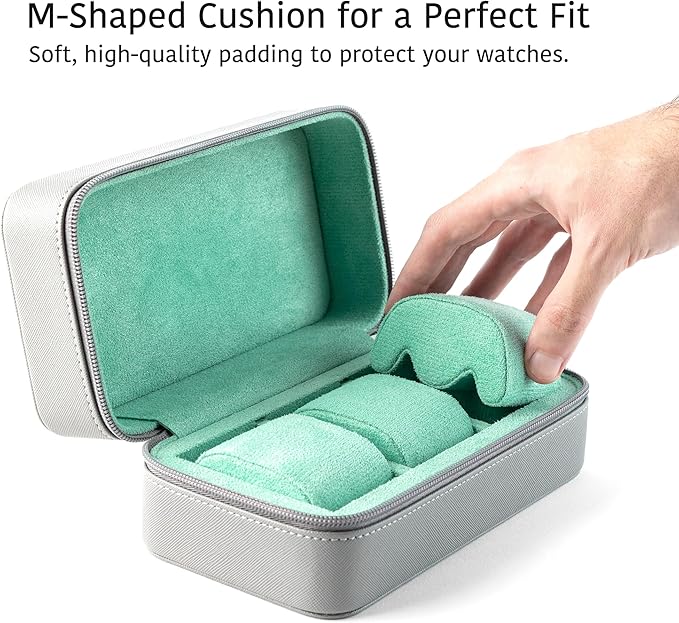 Watch Travel Case for Men | Leather Watch Case with 3 Slots | Perfect Travel Watch Organizer | Portable Watch Carrying Case for Men
