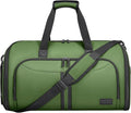 BALEINE Convertible Garment Bag with Shoe Compartment, 2 in 1 Carry on Garment Duffle Bags for Travel, Suit Bag for Men Women (Green)