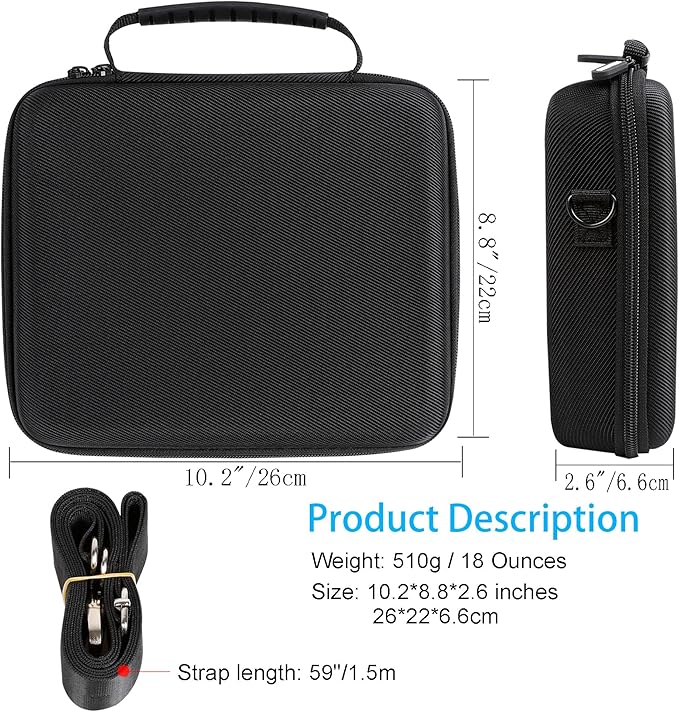 PellKing Hard Case for GoPro Hero 13/12/11/10/9/8/7/2018/6/5 Blcak/4 Silvery Action Camera, Accessories Carrying Storage Shoulder Bag With Strap for DJI Osmo Action 5/4/3 Insta360 Ace Pro