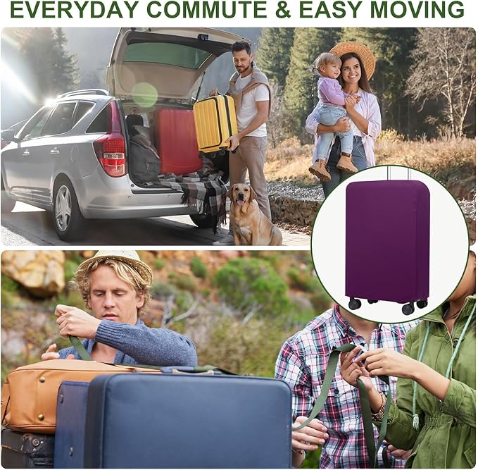 PATIKIL Luggage Cover, Suitcases Covers Elastic Carry on Cover Protector Washable Scratch-Resistant Fits 22-23 Inch Luggage for Travel Business Trips, Purple