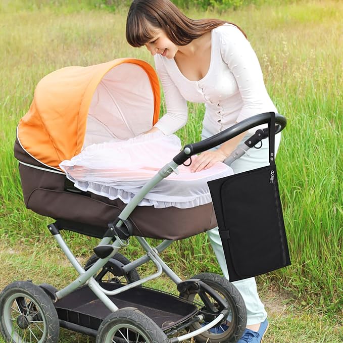 Accmor Portable Diaper Changing Pad, Waterproof Baby Changing Mat, Baby Diaper Changing Pad for Travel, Black