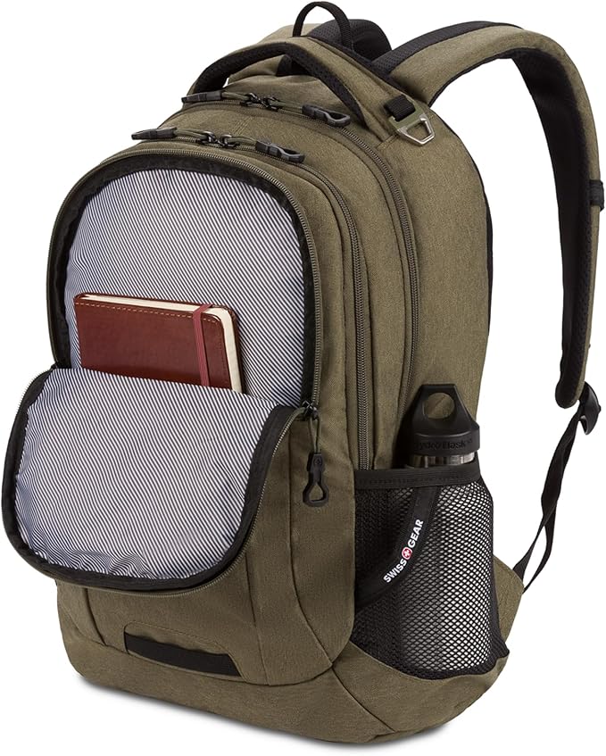 SwissGear Cecil 5505 Laptop Backpack, Olive, 18-Inch