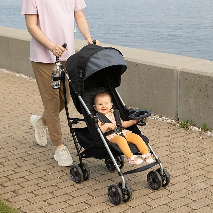 Summer Infant Ingenuity 3Dlite Convenience Stroller, Gray–Lightweight Stroller with Aluminum Frame, Large Seat Area, 4 Position Recline, Extra Large Storage Basket – Infant Stroller for Travel & More