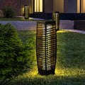 Solar Floor Lamp, Outdoor Floor Lamp, Solar Lanterns Outdoor Waterproof, Solar Powered Resin Wicker Outdoor Solar Lamp, Weather-Resistant Rattan Deck Light for Porch, Garden, Patio, Deck