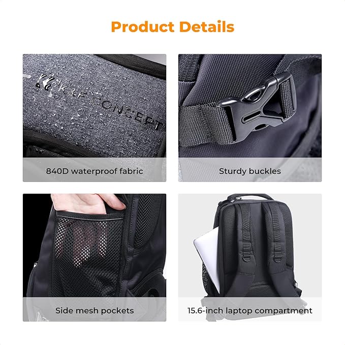 K&F CONCEPT Camera Backpack,25L Large Capacity Camera Bag for Photographers with Raincover and 15.6 Inch Laptop Compartment Compatible for Canon/Nikon/Sony/DJI Mavic Drone