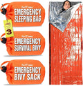 Emergency Sleeping Bag 3 Pack | for Survival Gear and Supplies Life Bivy Sack Waterproof Mylar Emergency Blankets for Survival Kit Car Camping Gear Hiking Tac Bivvy Go Bag Supplies Sleep Sacks Shelter