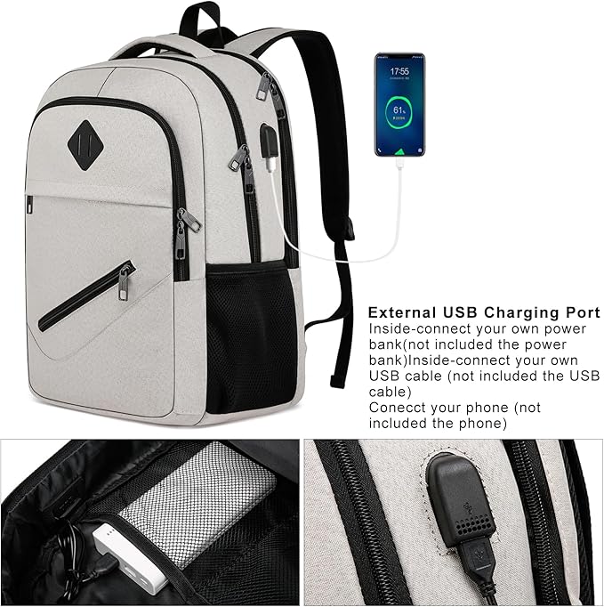 BIKROD Backpack for Girls Women, School Backpack for Teen Boys, Lightweight Casual High School Bookbag, Daily-use Travel Laptop Backpack with USB Charging Port Fits 15.6 Inch Notebook