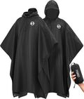 Foxelli Rain Poncho for Adults – Extra Long Reusable Waterproof Raincoat with Hood, Lightweight for Hiking, Camping, Outdoors