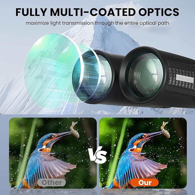 Premium ED Binoculars 10x42 for Adults - High Power HD Waterproof Binoculars for Bird Watching, Hunting & Travel