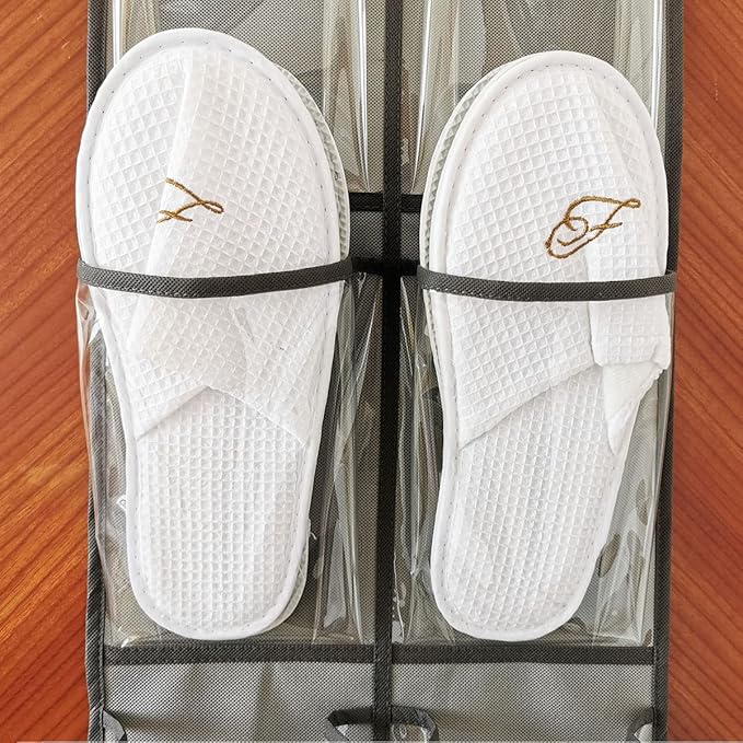 2 Packs Over The Door Hanging Closet Shoes Holder Organizer Shoe Storage Shoe Rack with 6 Pockets (Clear PVC Pockets)