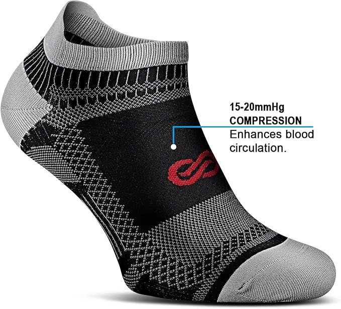 PAPLUS Ankle Compression Sock for Men and Women 2/4/6 Pairs, Low Cut Compression Running Sock with Ankle Support