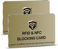 SaiTech IT RFID Blocking Cards - 2 Pack, Protects Entire Wallet/Purse, NFC/Contactless Bank Card Protector - Golden