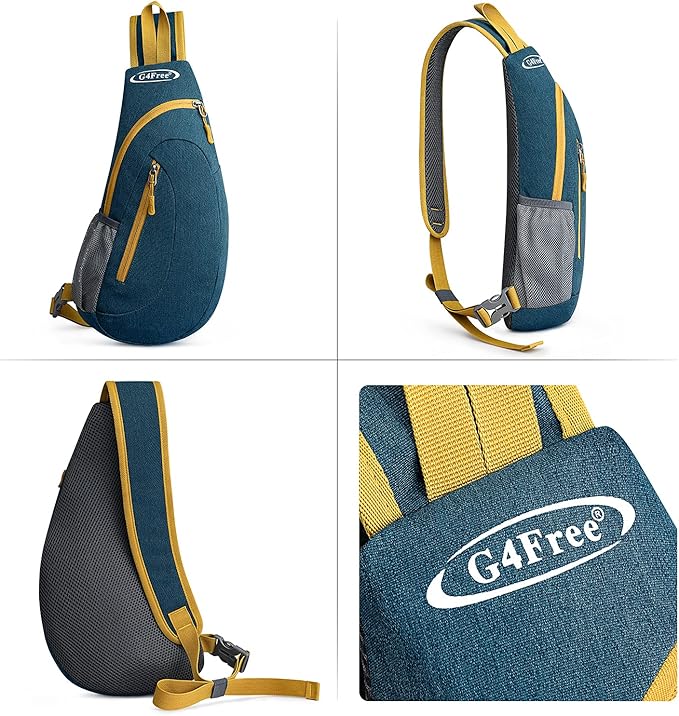 G4Free Sling Bag for Men Women, Small Crossbody Backpack Lightweight Chest Shoulder Bags for Travel, Outdoor and Sports (Dark blue)