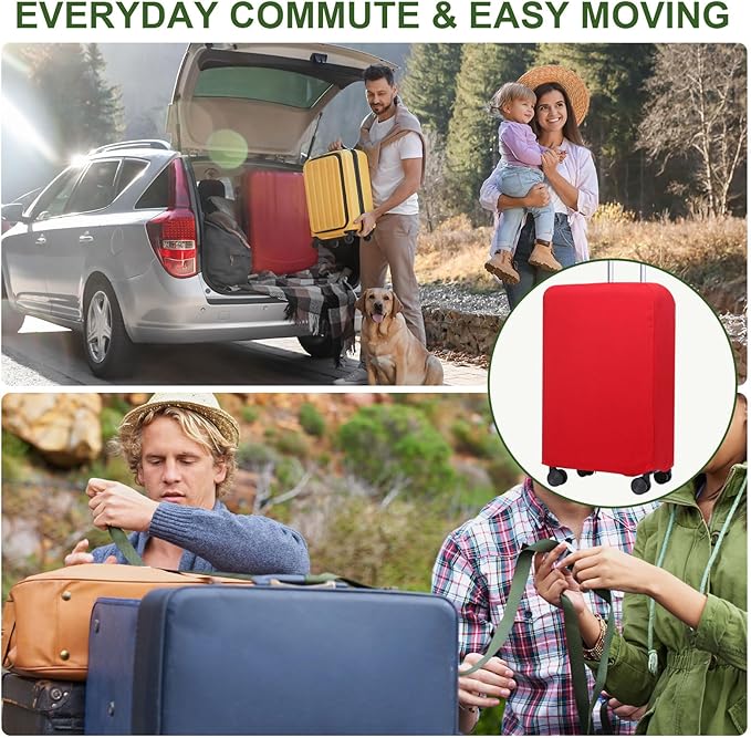PATIKIL Luggage Cover, Suitcases Covers Elastic Carry on Cover Protector Washable Scratch-Resistant Fits 26-27 Inch Luggage for Travel Business Trips, Red