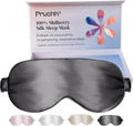 Silk Sleep Mask - Luxurious 100% Pure Mulberry Silk Eye Mask for Restful Sleep and Travel, Hypoallergenic, Cooling, Total Blackout, Adjustable for Women & Men (Charcoal Grey)