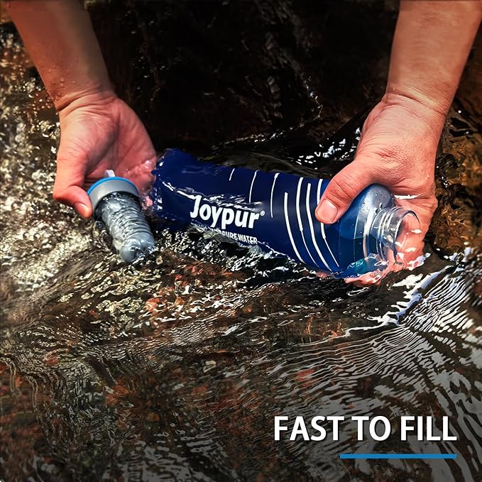 Water Filter Bottle Survival - 650/1000/2000ml Collapsible Water Bottle with NSF/FDA Certification with Filter Squeeze Water Filter Bottle Portable Water Filter Hiking Backpacking Camping