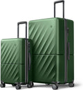 Luggage Sets 2 Piece, Carry On Luggage Airline Approved, Large Checked Trunk Luggage with Smooth Spinner Wheels, Hard Case PC Suitcase Sets, TSA Approved, 20in/29in (Seaweed Green, Hudson)