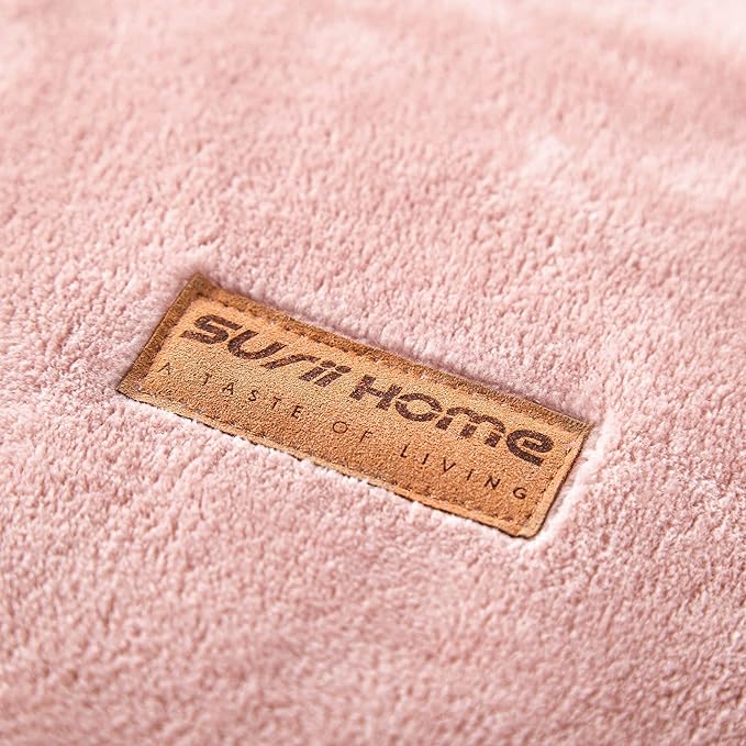 Surii Home Luxury Microfiber Flannel Blanket, Super Soft, Warm, Cozy, Fluffy, and Breathable, Perfect Throws for Bed, Couch, Sofa, for All Season Use. 350GSM Travel Size 50x60 Inches(Sepia Rose)