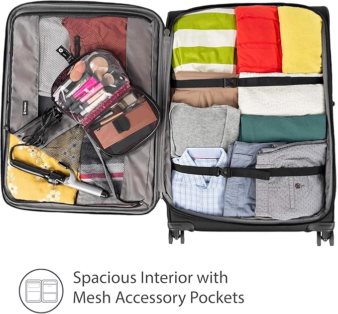 Travelpro Tourlite Softside 29-Inch, Large Checked Expandable Luggage with 4 Spinner Wheels, Lightweight Suitcase, Black