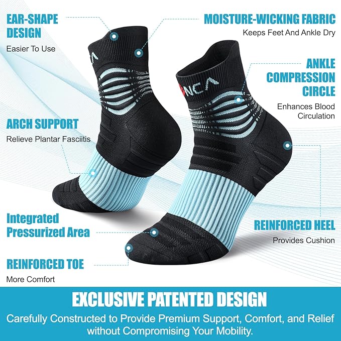 NEENCA Medical Compression Socks for Women & Men Circulation, Ankle Compression Stockings for Pain Relief, Plantar Fasciitis, Swelling, Neuropathy, Runner, Nurses, Travel, Pregnancy, Flying,20-30 mmHg