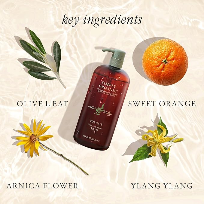 Thinning Hair Volumizing Shampoo Scalp Wash, Made in Italy, All Natural Cruelty Free Hair Care for Women & Men, Sweet Orange, Ylang Ylang, Olive Leaf Extract with Pump, 32fl oz/958 ml, VOLUME