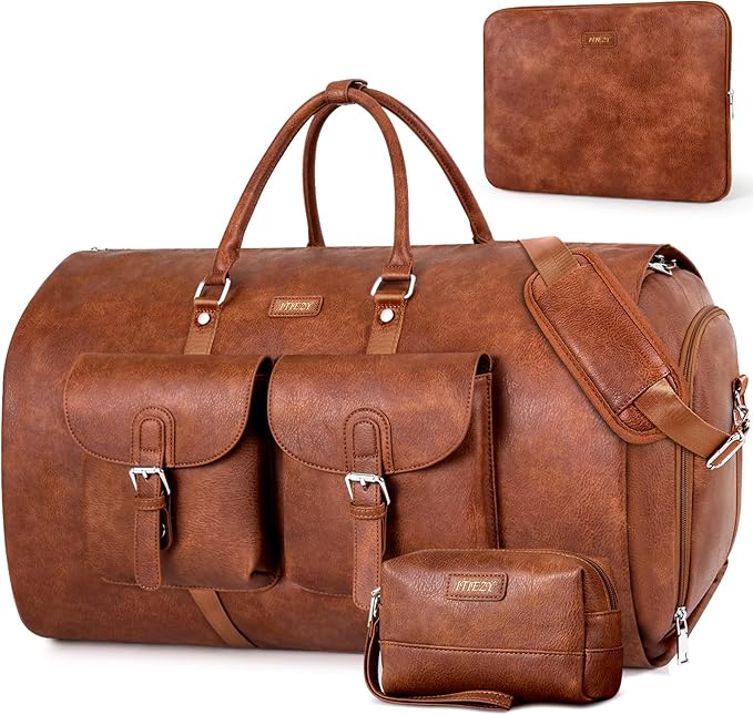 Garment Bag for Travel, Convertible Carry on Garment Duffel Bag for Men 3Pcs Weekender Bag 2 in 1 Hanging Suitcase Suit Bag